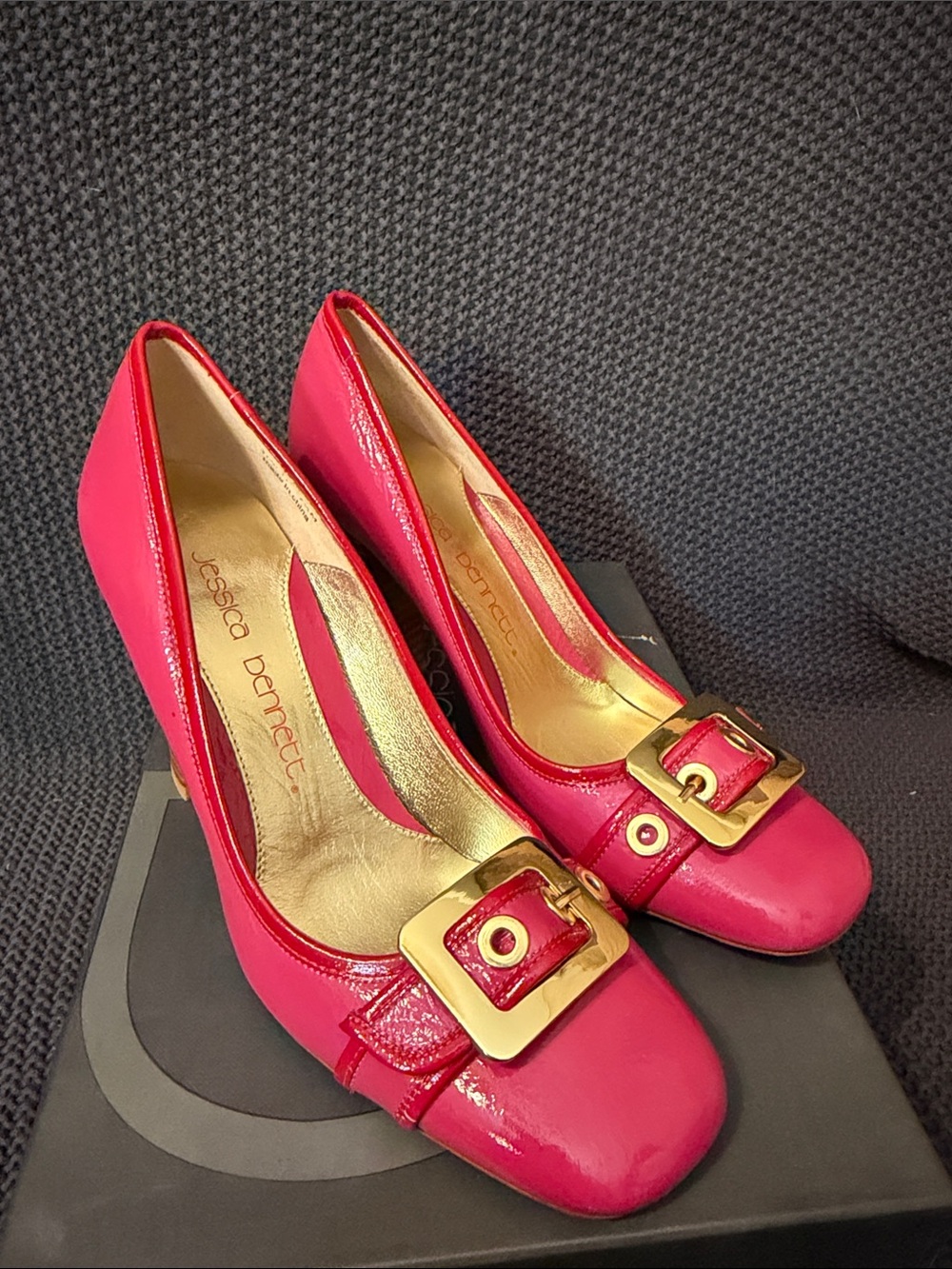 Jessica Bennett Pink Patent Buckle Pumps - Picture 8 of 16